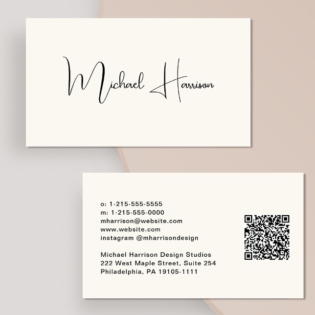 Modern Namnteckning Professionell av QR-kod för sk Visitkort (Skapare uppladdad)