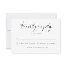 Modern Namnteckning skript svart vit Bröllop