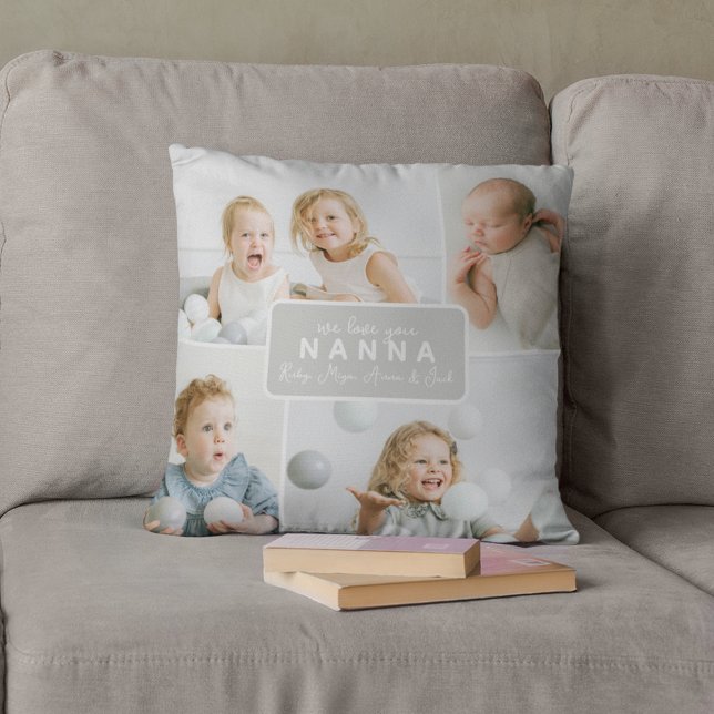Modern Nanna 4 Foto Grå Kudde (Skapare uppladdad)