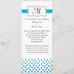 Modern nåt blått inbjudningar