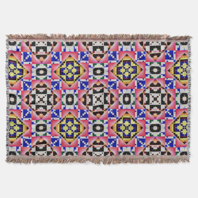 Modern Native American 11 Throw Blanket Mysfilt (Framsidan)