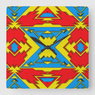 Modern Native American 12 Clock Fyrkantig Klocka