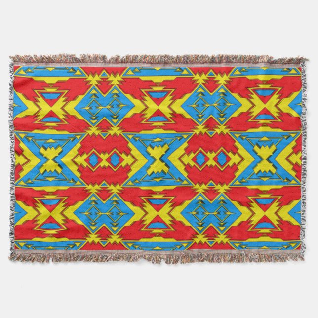 Modern Native American 12 Throw Blanket Mysfilt (Framsidan)