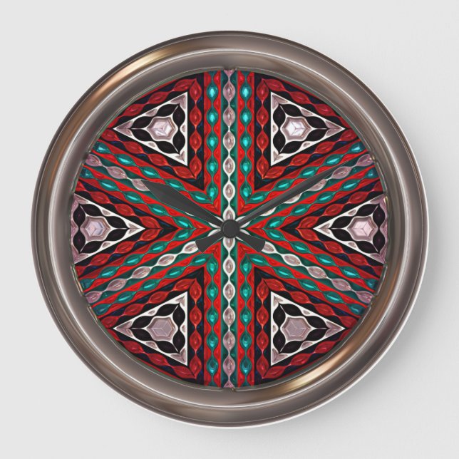 Modern Native American 14 Clock Stor Klocka (Framsida)