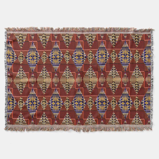 Modern Native American 16 Throw Blanket Filt (Framsidan)