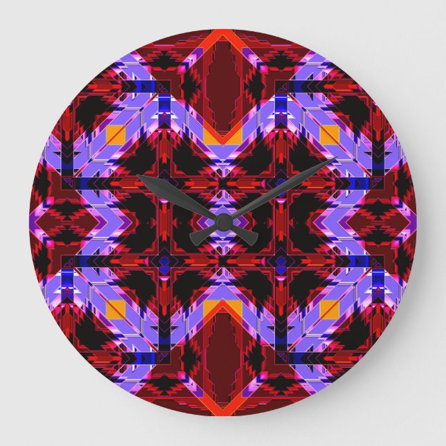 Modern Native American 1 Clock Stor Klocka (Framsida)