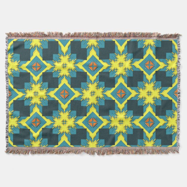 Modern Native American 32 Throw Blanket Mysfilt (Framsidan)