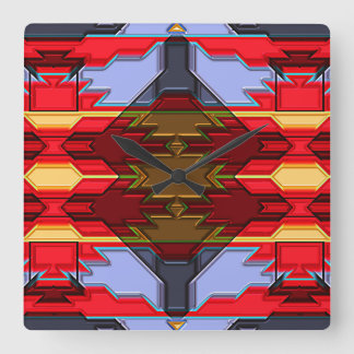 Modern Native American 5 Clock Fyrkantig Klocka