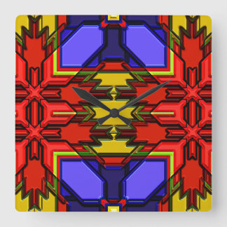 Modern Native American 6 Clock Fyrkantig Klocka