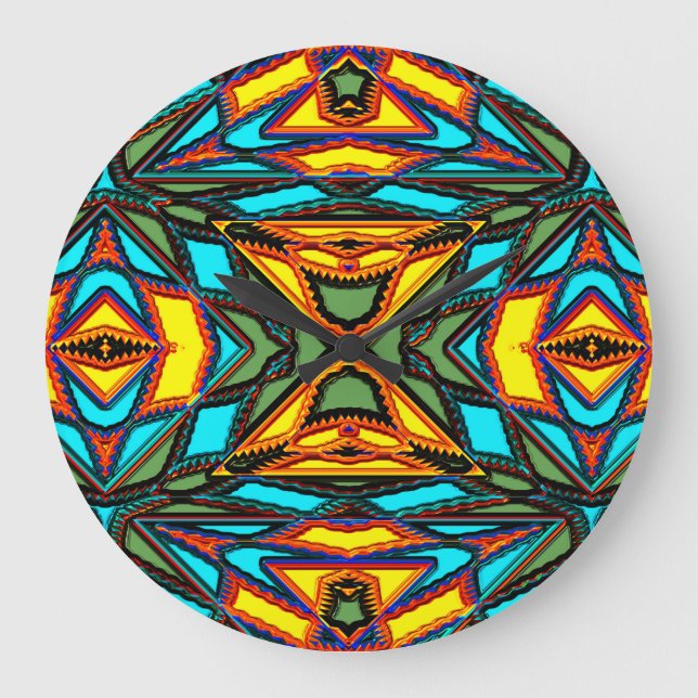 Modern Native American 7 Clock Stor Klocka (Framsida)