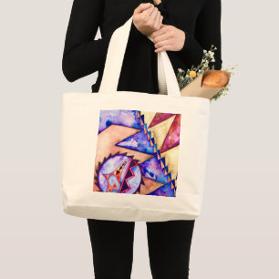 Modern Native American Basket Design Tote Bag Jumbo Tygkasse