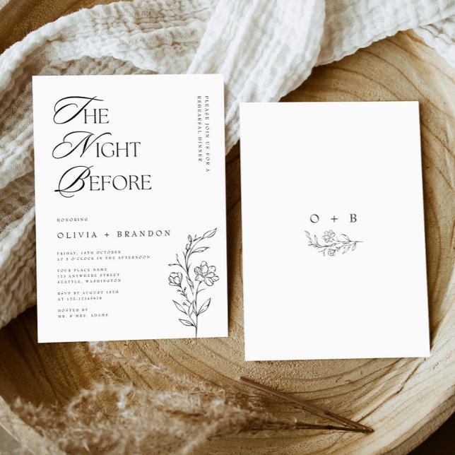 Modern natt före repetitionsmiddag inbjudningar (Skapare uppladdad)