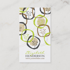 Modern natur i vår och sommarorganisk Träd Ringar Visitkort