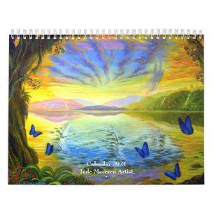 Modern naturlandskapsmur 2021 Blommigt Kalender