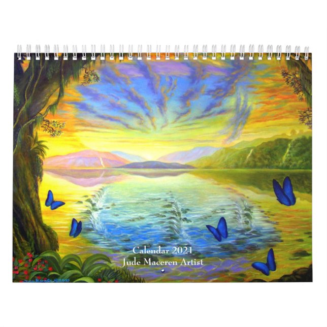 Modern naturlandskapsmur 2021 Blommigt Kalender (Omslag)