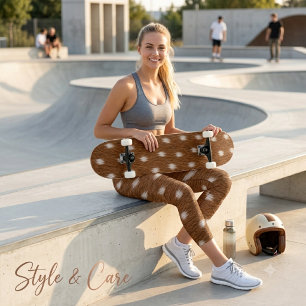 Modern naturlig hjortskinnstextur skateboarddäck mini skateboard bräda 18,5 cm