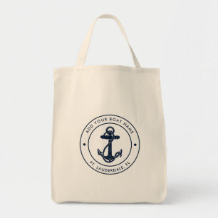 Modern Nautical Anchor Boat Namn Anpassningsbar Bo Tygkasse