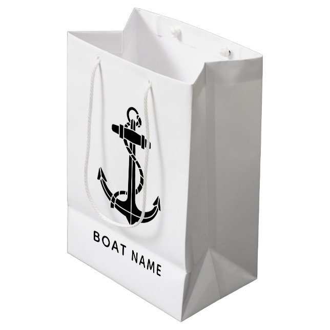 Modern Nautical Anchor Boat Namn - enkel Anpassnin (Framsidan Vinklad)