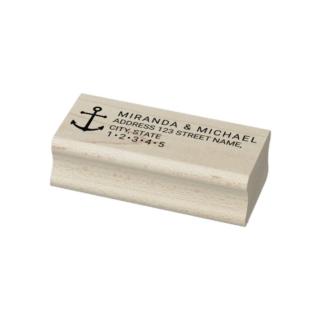 Modern Nautical Anchor Bröllop Returadress Stämpel (Stämpel)