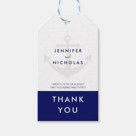 Modern Nautical Anchor Bröllop Tack Presentetikett