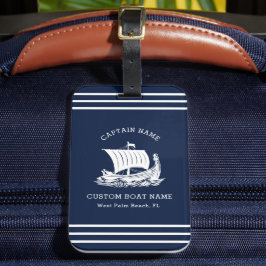 Modern Nautical Anpassningsbar Boat Namn & Frakt L Bagagebricka