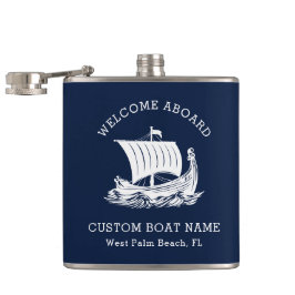 Modern Nautical Anpassningsbar Boat Namn & Frakt L Fickplunta