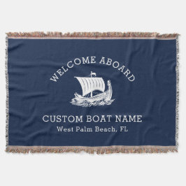 Modern Nautical Anpassningsbar Boat Namn & Frakt L Filt