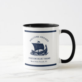Modern Nautical Anpassningsbar Boat Namn & Frakt L Mugg