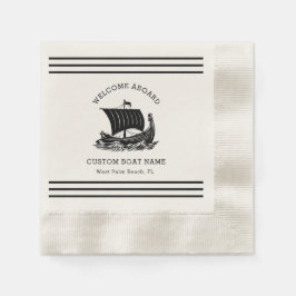 Modern Nautical Anpassningsbar Boat Namn & Frakt L Pappersservett