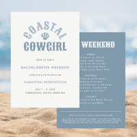 Modern Nautical Blue Coastal Cowgirl Bachelorette