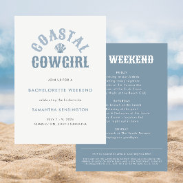 Modern Nautical Blue Coastal Cowgirl Bachelorette Inbjudningar