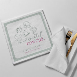 Modern Nautical Coastal Cowgirl Bachelorette Party Pappersservett