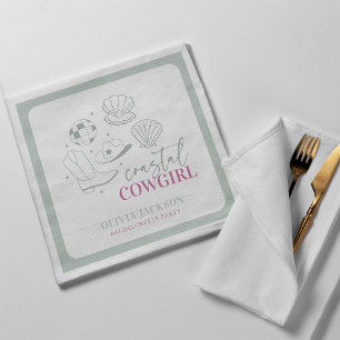 Modern Nautical Coastal Cowgirl Bachelorette Party Pappersservett