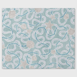 Modern Nautical Gift Wrap - Beachy Treasures Presentpapper