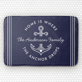 Modern Nautical Quote Anpassningsbar Familj Namn m Badrumsmatta