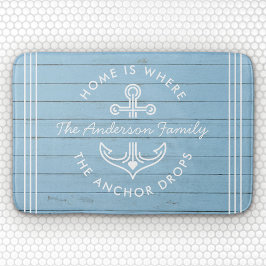 Modern Nautical Quote Anpassningsbar Family Namn D Badrumsmatta