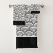 Modern Nautical Seashell Grått Snäckas Black