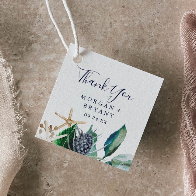 Modern nautisk | Greenery Tack Gåvor Etiketter (Skapare uppladdad)