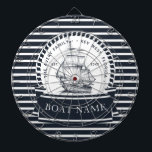 Modern nautisk marin blå Personlig Darttavla<br><div class="desc">Modern Nautical Personlig Boat Namn-design. Matchande produkter finns i den moderna samlingen Nautical Boat Modern. Om du har några frågor kan du kontakta mig.</div>