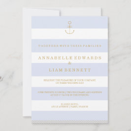 Modern nautisk rand weddingi inbjudningar