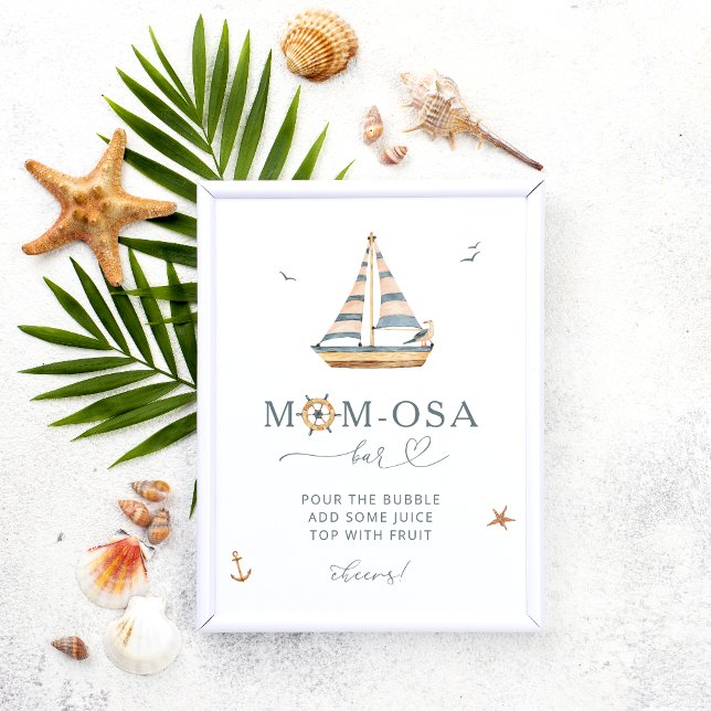 Modern nautisk sjöbåtsbabyskor Mamma-osa Pub Poster (Skapare uppladdad)