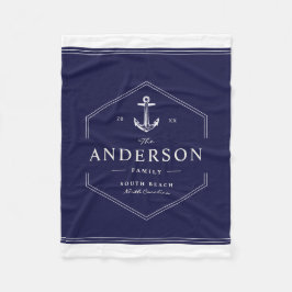 Modern nautiska familjens ankarfartyg fleecefilt