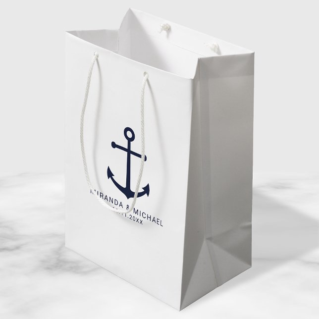 Modern nautiska flottan Blue Anchor Wedding Favor (Skapare uppladdad)