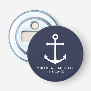 Modern nautiska flottan Blue Anchor Wedding Favor Flasköppnare