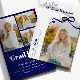 Modern Navy 2026 Graduation Invitation Inbjudningar