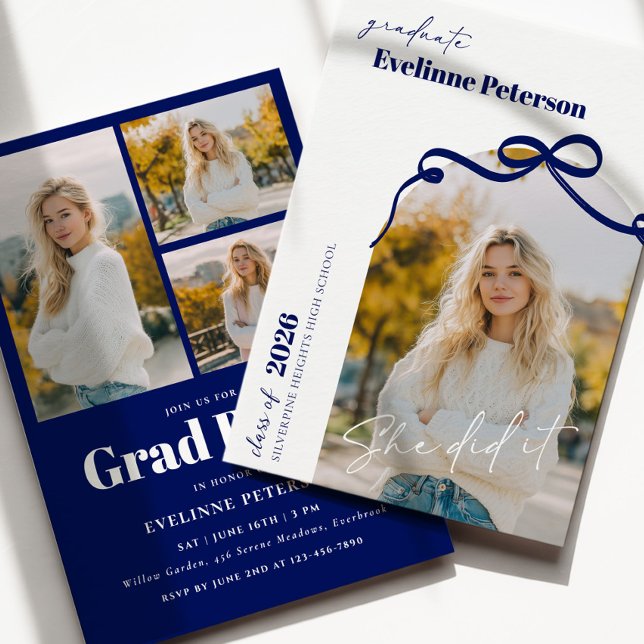 Modern Navy 2026 Graduation Invitation Inbjudningar (Skapare uppladdad)