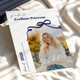 Modern Navy 2026 Graduation Invitation Inbjudningar