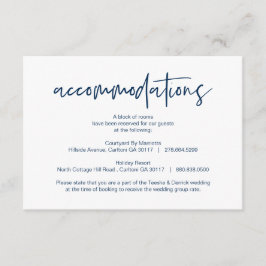 Modern Navy avslappnad elegance Ackommodations-hot Tilläggskort