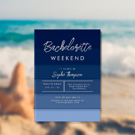 Modern Navy Beach Bachelorette Helg Itinerary Inbjudningar