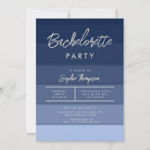 Modern Navy Beach Nautical Blue Bachelorette Party